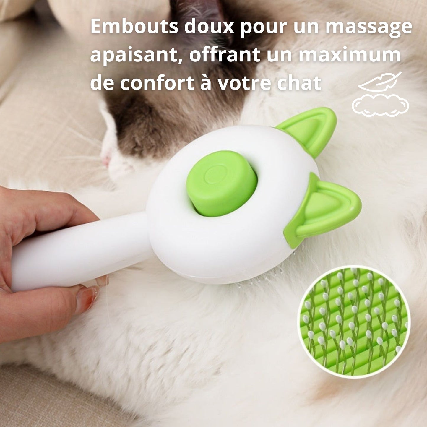 Brosse de massage auto-nettoyante